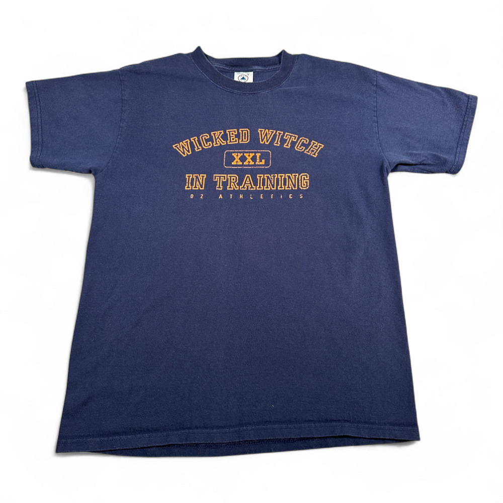 Vintage Wizard of Oz Shirt Adult MEDIUM Blue Wicked Witch Training Athletics 90s